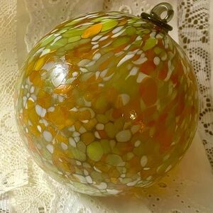 Hand blown glass hanging ball decor
